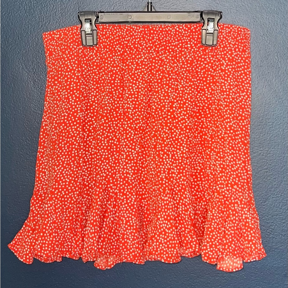 LOFT Orange & White Mini Skirt